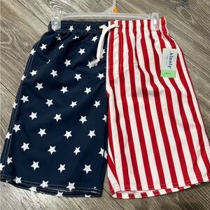 NWT Boys Patriotic Star and Stripe Swim Shorts